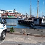 Camper in de haven van Grisslehamn