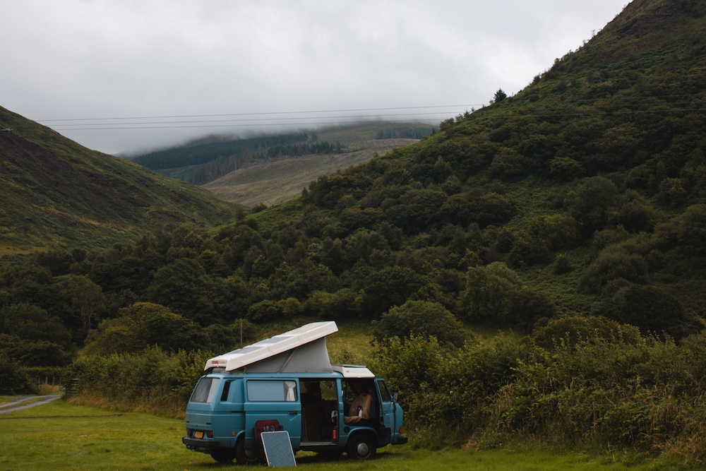 Camper in wales